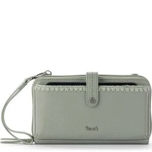 The Sak NWOT Iris Leather Smartphone Convertible Crossbody Wallet- Sage Green